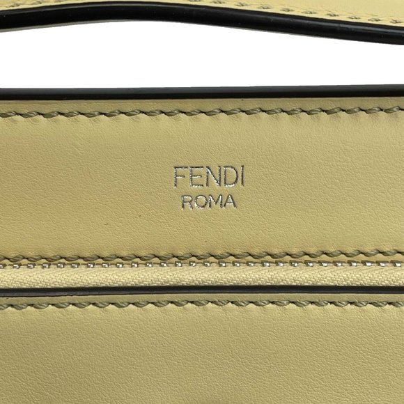 Fendi -DotCom Faces Convertible Small Yellow Satchel - Top Handle w/ Chain Strap - Picture 12 of 16